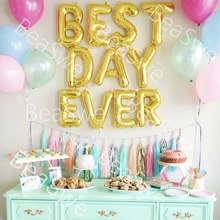 1PC 16 inch Gold Alphabet Letters Foil Air Balloons Best Day Ever Kids Birthday Party Decorations Wedding Anniversary Supplies 2024 - buy cheap