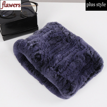 New Winter Women Plus Style Real Rex Rabbit Fur Scarf Good Elastic Rex Rabbit Fur Headband Knit Lady Natural Fur Ring Scarves 2024 - buy cheap