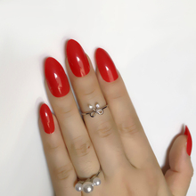 Ярко-красный стиль, стилет, искусственные накладные ногти на ногтях, заостренные женские ногти для самостоятельного маникюра, 24 шт. наконечников, полная обертка 2024 - купить недорого