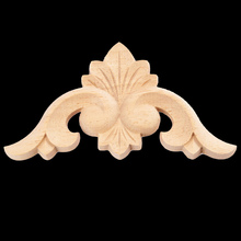 Tallado de flores redondo apliques de madera muebles sin pintar molduras calcomanía decorativa figurita decorativa Maison 2024 - compra barato