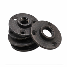 1pcs1/2" 3/4" Black Decorative Malleable Iron Floor/Wall Flange Malleable Cast Iron Pipe Fittings BSP Threaded Hole 2024 - buy cheap