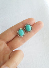Fashion green stone stud earrings Antique  color earrings Personality  stud earrings for women 2024 - buy cheap