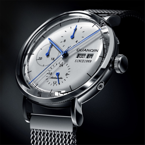GUANQIN Automatic Mechanical Men Watch Luxury Clock Top Brand Stainless Steel Mesh Belt Waterproof Watch Men 2019 Brand New Hot 2022 - buy cheap