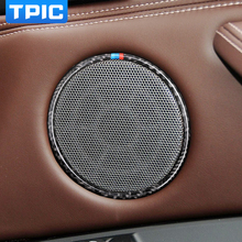 TPIC Carbon Fiber Car Audio Speaker Car Door Loudspeaker Trim Ring Sticker For BMW X5 F15 X6 F16 Interior Decorative Accessories 2024 - buy cheap