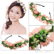 Pink/White Flower Garland Boho Floral Headband Headwear Garland Festival Wedding Bridal Hairband Women 2024 - buy cheap
