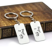 Couples PS Keychain Set Player 1 Player 2 Lovely Game Player Engraved Keyring Gift for Friends 2024 - buy cheap