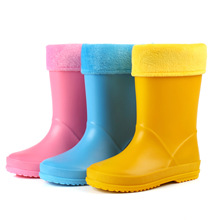 Galochas infantis, sapatos para meninos e meninas, com forro quente, borracha pvc, colorida, botas de chuva para crianças pequenas, 2019 2024 - compre barato