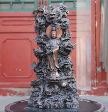 Estatua de Dios Buda del Tíbet, bronce, dragón kwan-yin Guan yin Bodhisattva 2024 - compra barato