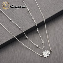 CHENGXUN Delicate Leaf Leaves with Pearl Multi Layer Necklaces for Women Pendants Jewelry Beads Long C hain Necklace  2024 - buy cheap