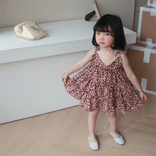 Toddler Kid Baby Girl Cute Fashion Sleeveless Leopard Printed Party Princess Sling Dress Clothes Baby Dresses 2024 - buy cheap