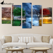 HD Printed Fantasy Nature 4 seasons Painting Canvas Print room decor paintings for living room wall Free shipping/ny-4951 2024 - buy cheap