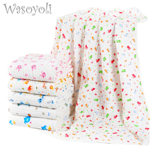 Детское одеяло для новорожденных Wasoyoli, 100% хлопок, 6 слоёв, 110*110 см, мягкое одеяло для ванной 2024 - купить недорого