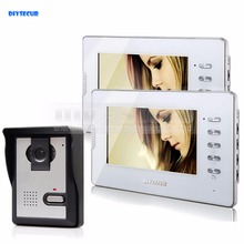 DIYSECUR Video Door Phone Doorbell Video Intercom System 600TVL IR Camera Monitor 7" TFT Color Display 1v2 2024 - buy cheap