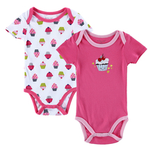 2016 pcs 0 2 Recém-12 m Bebê Menina BodySuits Bebê Concebido Bonito Terno Do Bebê Sleepsuit Macacão Bebê Recém-nascido roupas 2024 - compre barato