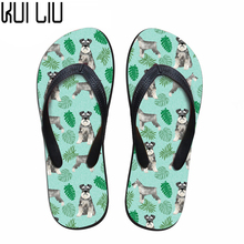 Chanclas con diseño de perro Schnauzer Kawaii personalizadas para mujer, Zapatillas de casa informales, zapatos de playa de agua 2024 - compra barato