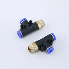 PD Pneumatic Connector 4mm-12mm Hose Tube T Shape Tee Air Fitting 1/4" 1/8" 3/8" 1/2"BSPT Male Thread 3 Way Pipe Coupler 2024 - buy cheap