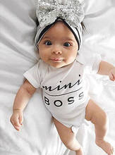Infant kids letters Romper Baby Girls Boys short sleeve Romper Jumpsuit Cotton Sunsuit Outfits Clothes 2024 - buy cheap