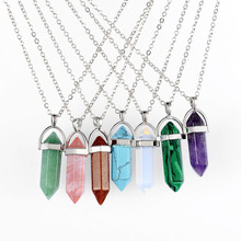 Natural Quartz Pendant Stone Hexagonal Pillar Pendants Necklace Chakra Healing Crystal Point Gem Necklaces For Women Jewelry 2024 - buy cheap