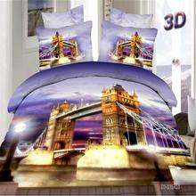 Juego de cama con estampado 3D del puente de Londres, funda nórdica para cama, funda de almohada, Sábana de dormitorio, 4 Uds., 100% de algodón 2024 - compra barato