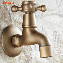 BAKALA Freeshipping Antique Brass Finish Bathroom Wall Mount Washing Machine Water Faucet Taps Mixer GZ-8402 2024 - купить недорого