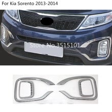 Suporte de lâmpada para farol automotivo, peças de moldagem para kia sorento 2013 2014, tampa cromada, abs 2024 - compre barato