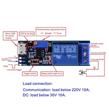 5 V-30 V Micro USB Мощность Регулируемая задержка таймер реле Управление модуль, триггер переключатель задержки 2024 - купить недорого