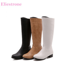 Brand New Winter Sexy White Brown Women Knee High Boots Comfortable Chunky Heels Lady Shoes AB231 Plus Big Size 10 32 45 47 2024 - buy cheap