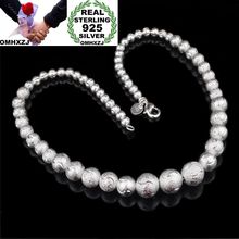 OMHXZJ Wholesale Personality Fashion OL Woman Girl Party Wedding Gift Silver Beads Chain 925 Sterling Silver Necklace NC12 2024 - buy cheap