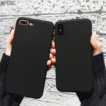 Black Matte cases For iPhone 6 6s 7 8 Plus x Clear Silicon Soft TPU Case For iPhone x xs max xr Anti-knock Protection Phone Case 2024 - buy cheap