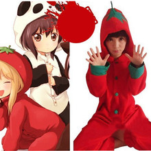 HKSNG Women Adult Winter Cartoon Red Tomato Pepper Kigurumi Footed Pyjamas Onesie Pajamas Cosplay Costume 2024 - buy cheap