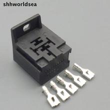 Shhworldsea 10Sets 6.3MM car Relay Mount Holder Base suit 4 pin 5 pin automotive relays connector plug Car relay socket  12V 24V 2024 - buy cheap