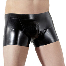 Boxershorts Men Vinyl Leather Mens Underwear Boxers Gay Fetish Black Leather Zip Open Crotch Funny Underwear Boxer Hombre 2024 - buy cheap