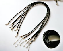 Wholesale 50pcs/lot Lobster Clasp Black 2mm Leather Necklace Cord 45cm 18" String Fit Necklace DIY Material Making Free Shipping 2024 - buy cheap