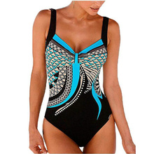 Swimwear Women 2019 One Piece Swimsuit Push Up Vintage Retro Bathing Suit Swimming Suit for Beach Wear Plus Size Monokini S-3XL 2024 - buy cheap