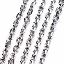 Wholesale Fashion 5 Meters Silver Tone Stainless Steel DIY Necklace Bracelets Chain Handmade Bulk Link Chains Jewelry Findings 2024 - buy cheap