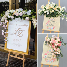 JAROWN boda hilera de flores signo de imitación, Floral Hotel creativo guía decoración fotografía apoyos de fotografía de puerta de casa flor 2024 - compra barato