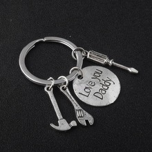 Father Gift Love You Daddy Tool Keychain Wrench Hammer Screw Driver Pendant Keyrings Car Key Holder Accessories Jewelry 2024 - buy cheap