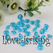 Free Shipping--1000pcs 4 Carat (10mm) Aqua Blue Diamond Confetti Wedding Favor Supplies Table Scatter--New Arrivals 2024 - buy cheap