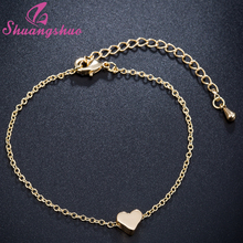 Shuangshuo Romantic Simple Bracelets & Bangles for Women Heart Pendant Bracelets Charm Chain Bracelets Wholesale Fashion Jewelry 2024 - buy cheap