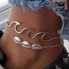 YGLCJ Bohemian Beach Wave Shell Anklet Set Women 2019Shell Anklet Bracelet Leg Bohemian Foot Ocean Jewelry Gift 2024 - buy cheap