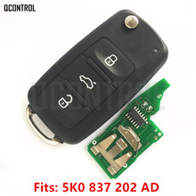 QCONTROL 5K0 837 202 AD Remote Key for VW/VOLKSWAGEN 5K0837202AD Beetle/Caddy/Eos/Golf/Jetta/Polo/Scirocco/Tiguan/Touran/UP 2024 - buy cheap