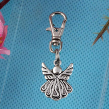 Vintage Silver Small Angel Charm Keychain For Keys Car Key Ring Gifts Souvenir Gifts Couple Handbag Key Chains Jewelry DIY  Z261 2024 - buy cheap