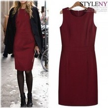 Vestido de invierno ajustado de lana, ropa formal, sin mangas, de una pieza, de talla grande 4xl 2024 - compra barato