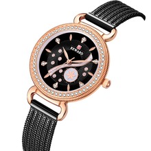 Relógio feminino luxuoso com strass, relógio de quartzo marca superior com design de diamante à prova d'água 2024 - compre barato