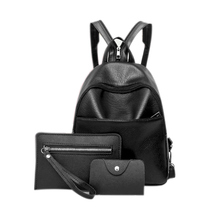 3Pcs Women Backpack Set Girls PU Leather School Bags Shoulder Bag Purse Card Bag Set WML99 2024 - buy cheap