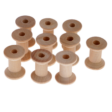 10 Pieces Wooden Empty Thread Spools Reels Bobbin For Sewing Ribbons 28x21mm 2024 - buy cheap