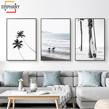 Carteles de Arte de Surf moderno, imágenes de pared de galería, arte de pared, Impresión de playa, decoración del océano costero, palmera, paisaje para sala de estar 2024 - compra barato