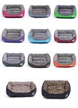 Solid Color Pet Dog Bed Fashion Cotton Filled Cat Sofa Bed Warm Pet   Cushion Rectangle Cat Dog Mat Waterproof Pets House 2024 - buy cheap