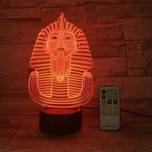 LED 3D Lamp Egyptian Sphinx Pharaoh LED Lamp USB Night Light Touch Remote 7 Colors Change Room Decor Gift GX-672 2024 - buy cheap