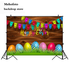  Easter Sunday Photography Backdrop Wooden Board Photo Background Flag and Lawn Egg Party Decoration Video Supplies 252 2024 - buy cheap